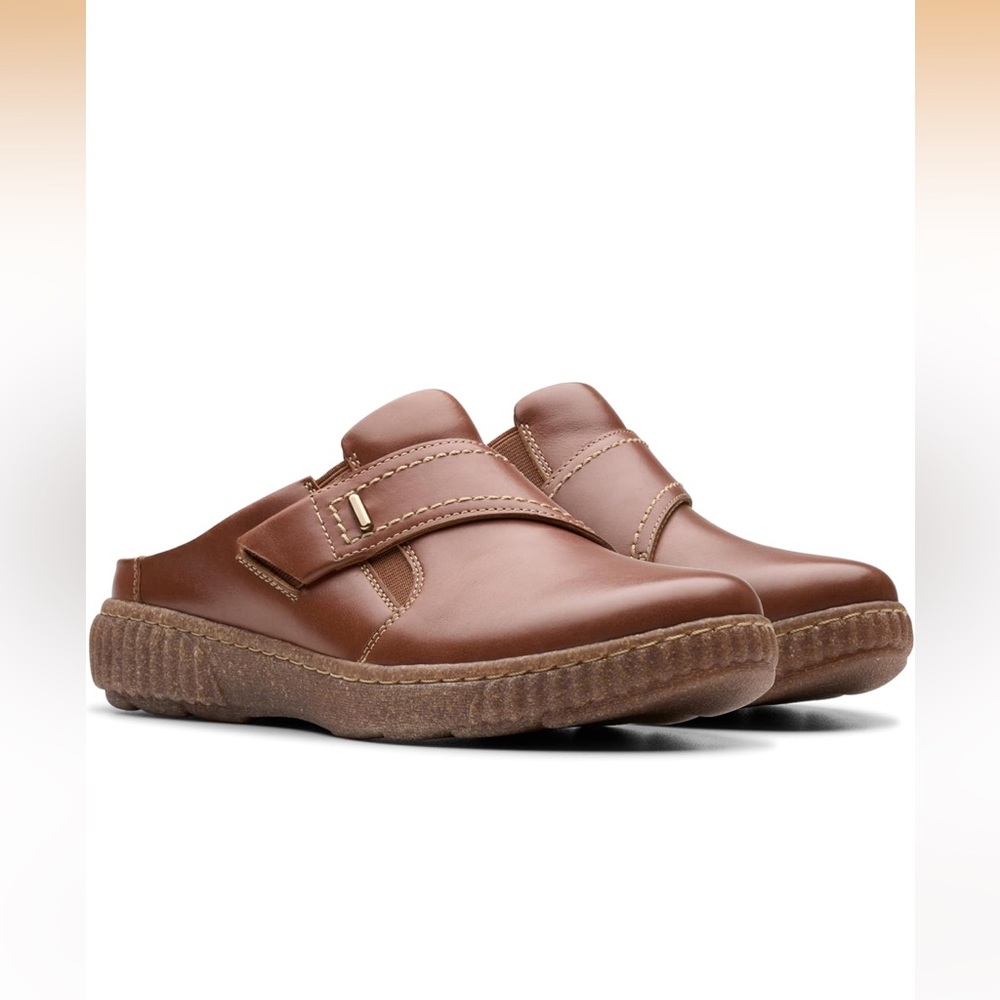 NWOT Clarks Collection Women's Caroline Bay Mule Tan Leather 9 Medium US